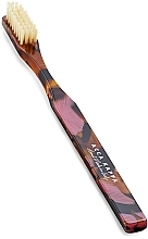 Szczoteczka do zębów - Acca Kappa Gentle Nylon Bristles Pink Flambe & Brown Tooth Brush — Zdjęcie N1