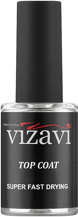 Top coat do lakieru hybrydowego - Vizavi Professional Top Coat Super Fast Drying — Zdjęcie N1