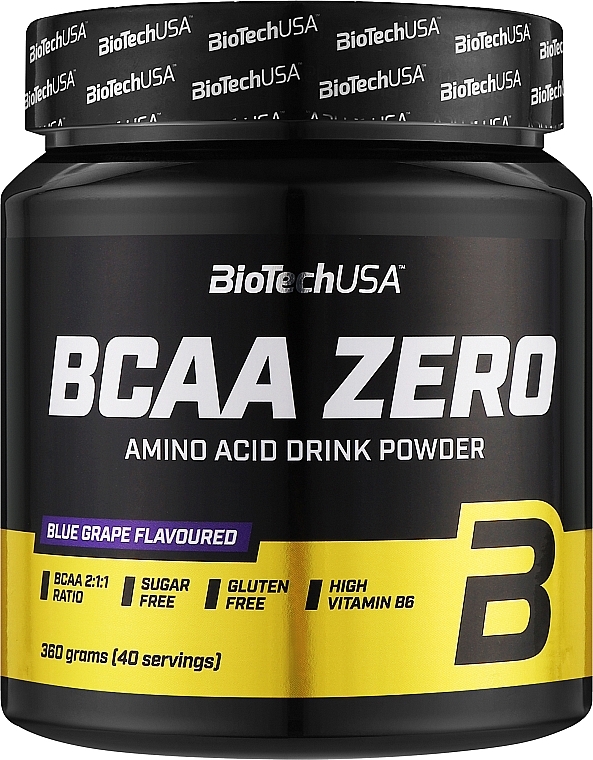 Kompleks aminokwasów w proszku Niebieskie winogrona - BioTechUSA BCAA Zero Blue Grap Amino Acid Drink Powder  — Zdjęcie N1