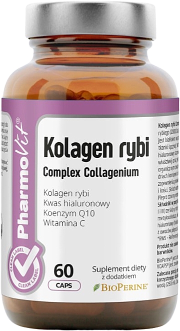 Suplement diety Kompleks kolagenu rybiego - Pharmovit Clean Label Kolagen Fish Complex Collagenium — Zdjęcie N1