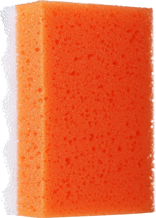 Gąbka prysznicowa kwadratowa, duża, pomarańczowa - LULA — Zdjęcie N1