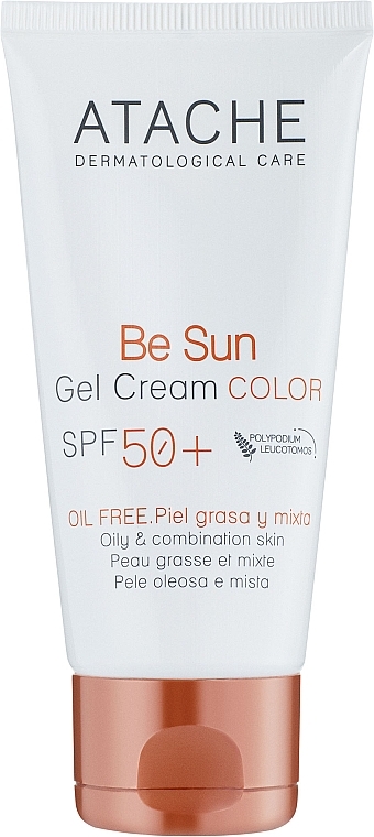 Koloryzujący żel-krem przeciwsłoneczny do skóry tłustej i mieszanej - Atache Be Sun Gel Cream Color SPF 50+ — Zdjęcie N1