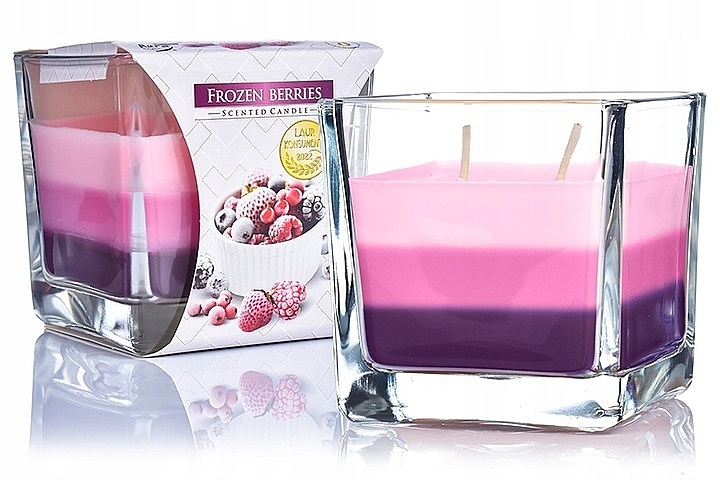 Świeca zapachowa trójwarstwowa w szkle Mrożone jagody - Bispol Scented Candle Frozen Berries — Zdjęcie N2
