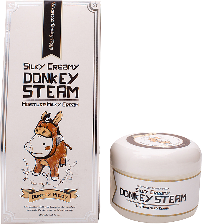 Krem do twarzy - Elizavecca Silky Creamy Donkey Steam Moisture Milky Cream — Zdjęcie N1