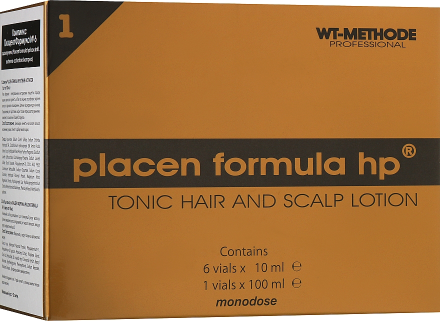 Lotion i szampon do włosów stymulujący wzrost włosów - Placen Formula Box Tonic Hair And Scalp Lotion with Activator shampoo (shm/100ml + lot/ton/6x10ml) — Zdjęcie N1