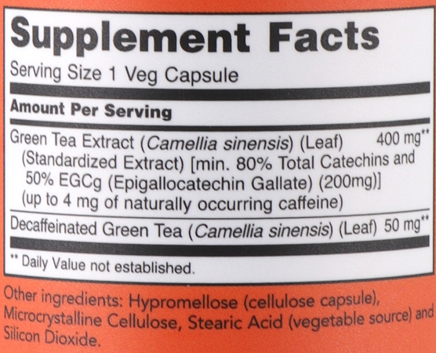 Ekstrakt z zielonej herbaty w kapsułkach - Now Foods EGCg Green Tea Extract — Zdjęcie N2