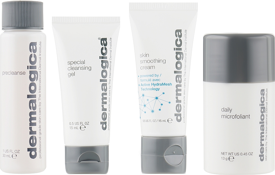 Zestaw - Dermalogica Discover Healthy Skin (oil/30ml + gel/15ml + microfoliant/13g + cr/15ml) — Zdjęcie N2