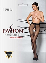 Kup Rajstopy erotyczne z wycięciem Tiopen 021, 20 Den, czarne - Passion
