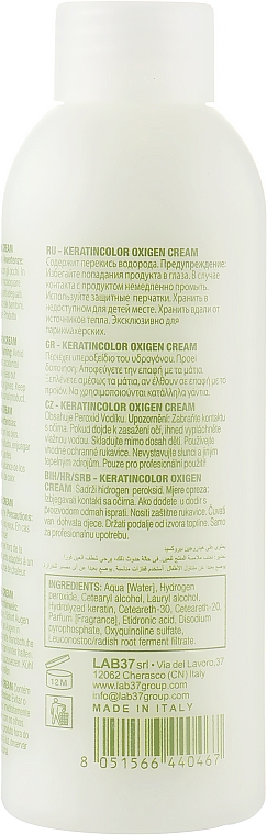 Utleniacz kremowy 3% - BBcos Keratin Color Oxigen Cream 10 Vol — Zdjęcie N2
