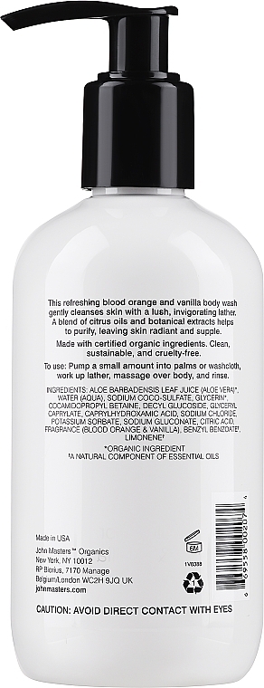 Perfumowany żel pod prysznic - John Masters Organics Blood Orange & Vanilla Body Wash — Zdjęcie N2