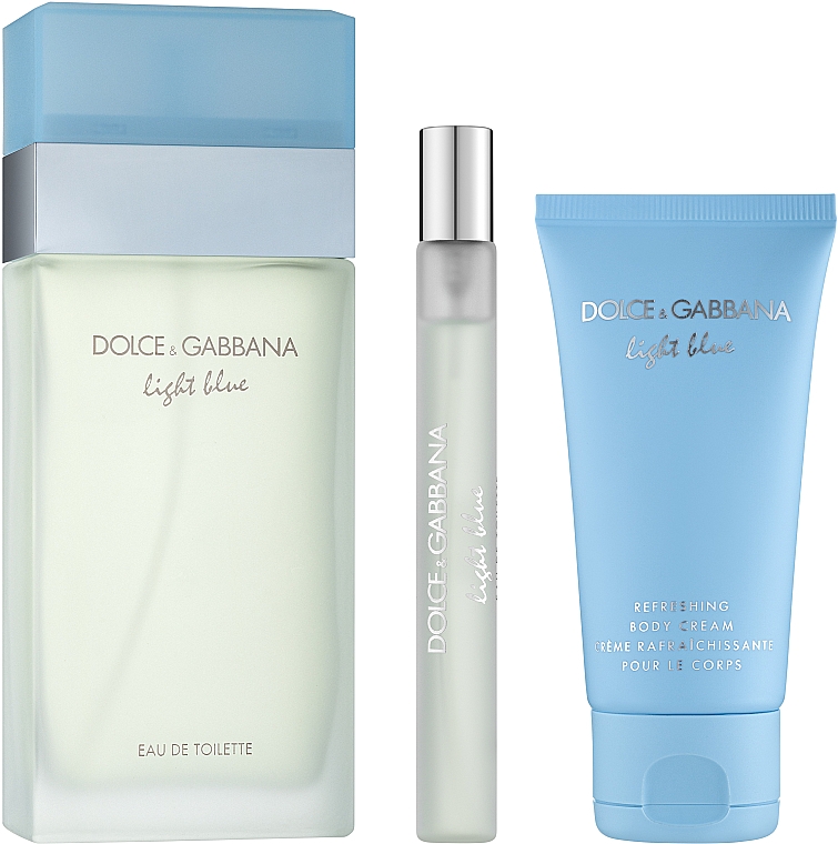 Dolce & Gabbana Light Blue - Zestaw (edt 100 ml + b/cr 50 ml + edt 10 ml) — Zdjęcie N2