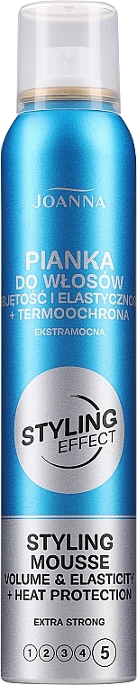 Ekstramocna termoochronna pianka nadająca włosom objętość i elastyczność - Joanna Styling Effect — Zdjęcie N1