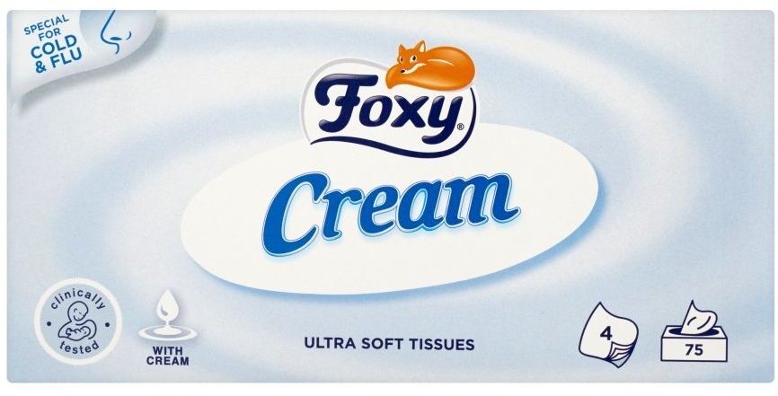 Delikatne chusteczki higieniczne z nawilżającym kremem - Foxy Cream Ultra Soft Wipes — Zdjęcie N1
