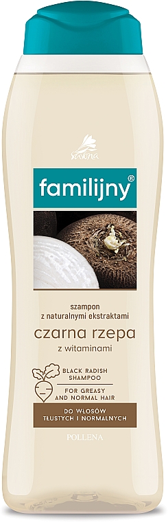 Familijny szampon z czarną rzepą i witaminami do włosów tłustych i normalnych - Pollena Savona — Zdjęcie N3