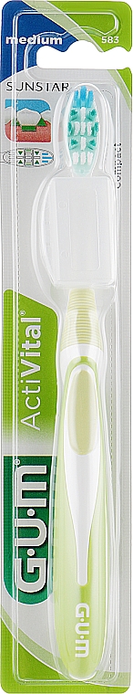 Szczoteczka do zębów Activital, średnio twarda, jasnozielona - G.U.M Soft Compact Toothbrush — Zdjęcie N1