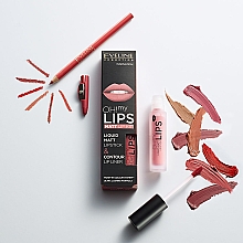 Zestaw: matowa pomadka w płynie i konturówka - Eveline Cosmetics Oh! My Lips (lipstick 4,5 ml + lip/pen 1 g) — Zdjęcie N4
