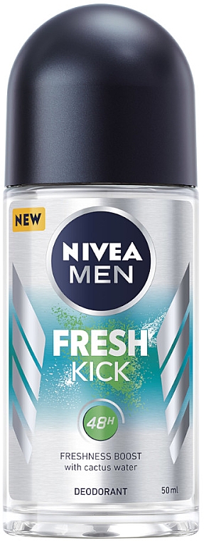 Lekki antyperspirant w kulce dla mężczyzn - NIVEA MEN Fresh Kick Antyperspriant Roll-On — Zdjęcie N1