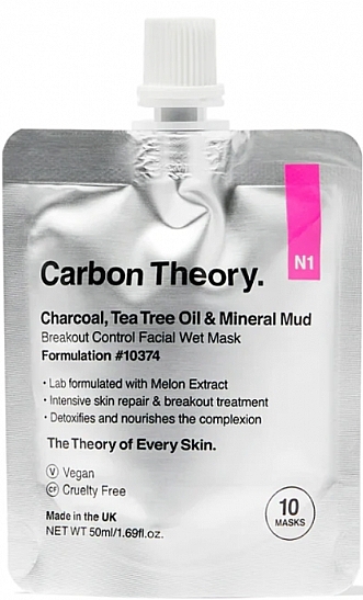 Maseczka do twarzy z błota mineralnego - Carbon Theory Breakout Control Mineral Mud Mask — Zdjęcie N1
