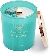 Świeca sojowa z amazonitem, cytryną i limonką - Crystallove Soy Candle with Amazonite Lemon Lime — Zdjęcie N5