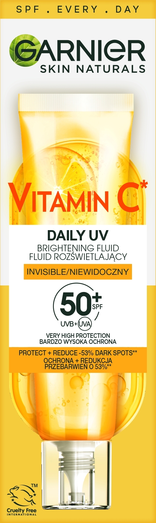 Fluid do twarzy - Garnier Skin Naturals Vitamin C Daily UV Brightenning Fluid SPF50+ — Zdjęcie 40 ml