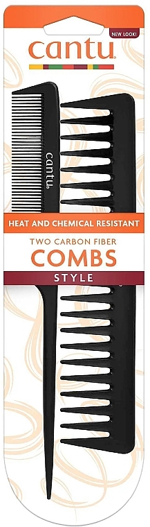Zestaw grzebieni do włosów, 2 szt. - Cantu Carbon Fibre Comb Set — Zdjęcie N1