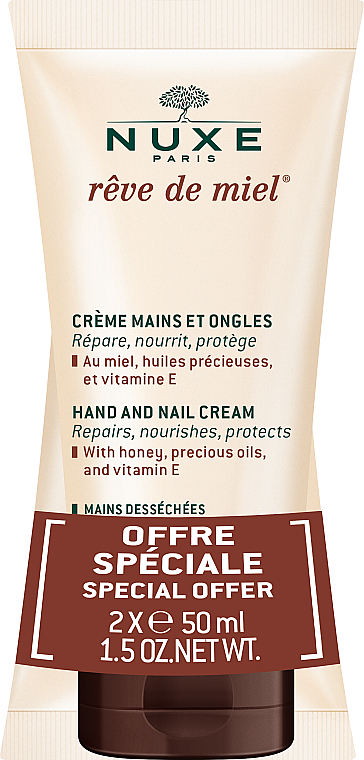 Zestaw do pielęgnacji rąk - Nuxe Rêve de Miel Hand And Nail Cream Set (2 x h/cream 50 ml)