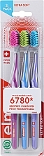 Kup Ultramiękkie szczoteczki do zębów, różowa + niebieska + fioletowa - Elmex Swiss Made
