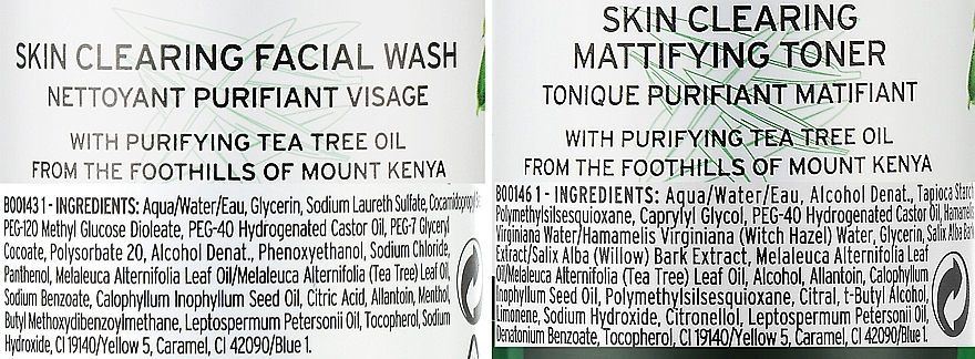 Zestaw - The Body Shop Clean & Gleam Tea Tree Skincare Gift Christmas Gift Set (oil/10ml + ton/60ml + f/wash/60ml)  — Zdjęcie N4