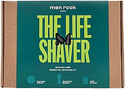 Kup Zestaw - Men Rock The Life Shaver Sicilian Lime Kit (sh/cr/100ml + sh/br/1pcs + stand/1pcs)