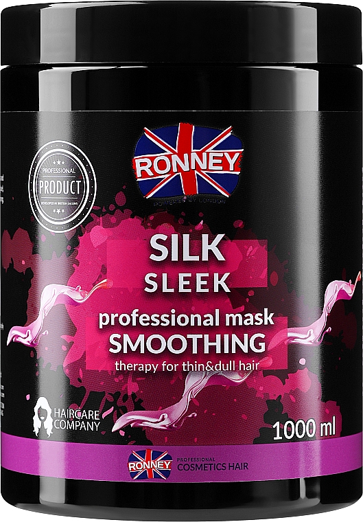 Maska do włosów z proteinami jedwabiu - Ronney Professional Silk Sleek Smoothing Mask  — Zdjęcie N3