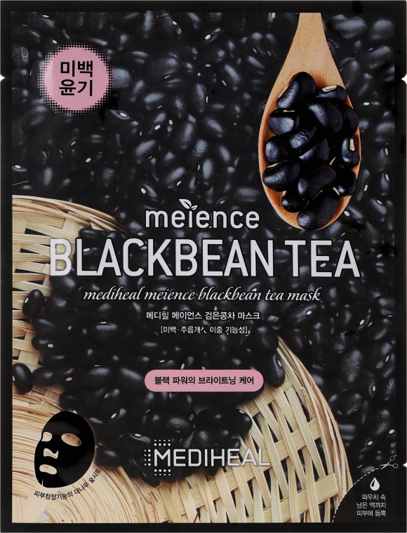 Maska do twarzy w płachcie z herbatą z nasion czarnej fasoli - Mediheal Meience Blackbean Tea Mask