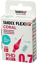 Szczoteczki międzyzębowe, 0,7 mm, koralowe - Tandex Flexi Fine Coral — Zdjęcie N1