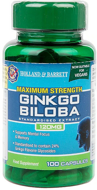 Suplement diety Ginko biloab - Holland & Barrett Maximum Strength Ginkgo Biloba 120mg — Zdjęcie N1