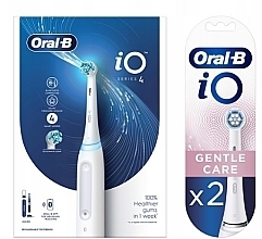 Kup Elektryczna bezprzewodowa szczoteczka do zębów z nasadkami, biała - Oral-B iO Series 4 