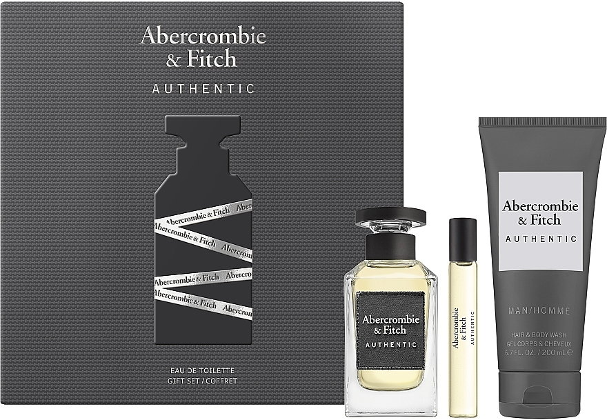 Abercrombie & Fitch Authentic Men - Zestaw (edt/100ml + edt/15ml + h&b/wash/200ml) — Zdjęcie N2