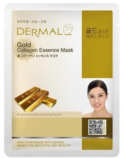 Kolagenowa maska ​​​​do twarzy w płacie ze złotem koloidalnym - Dermal Gold Collagen Essence Mask  — Zdjęcie N1