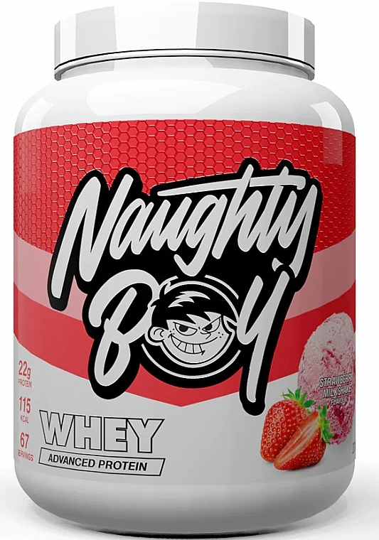 Białko serwatkowe Koktajl truskawkowy - Naughty Boy Whey Advanced Protein — Zdjęcie N1