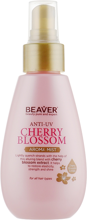 Wzmacniający aromatyczny spray do włosów z ekstraktem z kwiatu sakury z ochroną koloru - Beaver Professional Anti-UV Aroma Mist Cherry Blossom Refreshing Spray — Zdjęcie N1