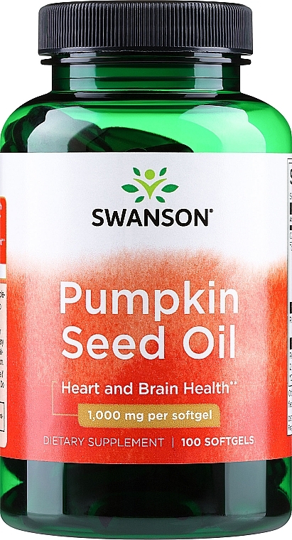 Suplement diety z olejem z nasion dyni, 100 szt - Swanson Pumpkin Seed Oil 1000 mg — Zdjęcie N1