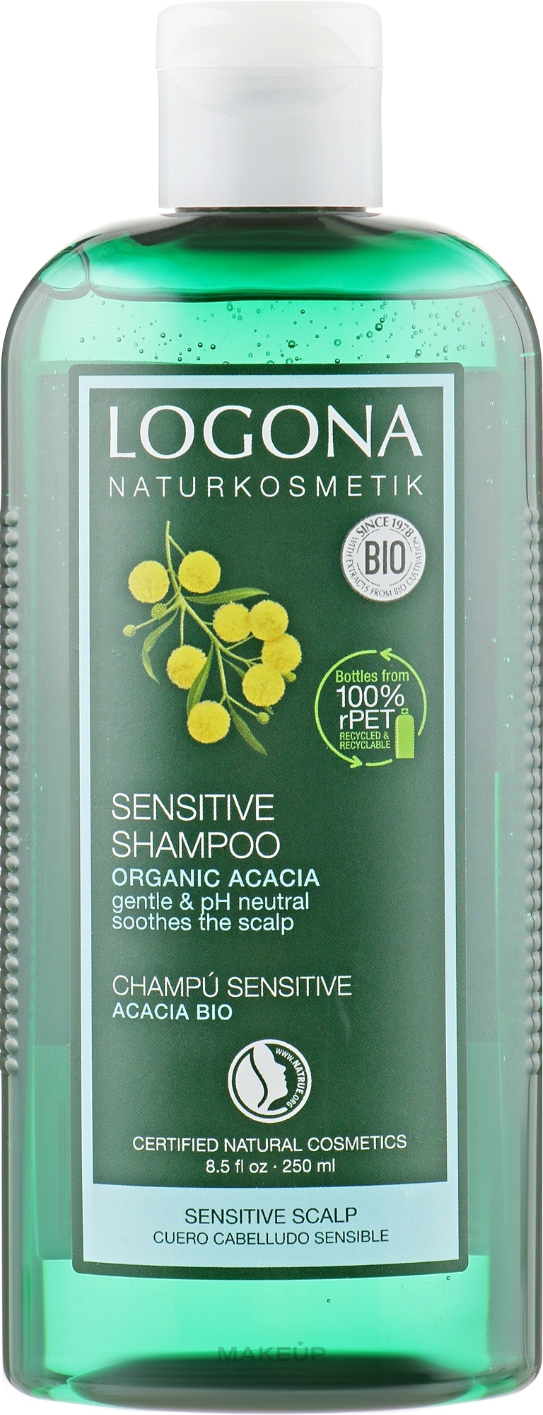 Szampon do suchej i wrażliwej skóry głowy z wyciągiem z akacji - Logona Hair Care Sensitive Shampoo Organic Acacia — Zdjęcie 250 ml