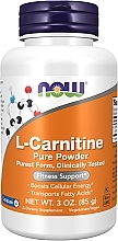 Suplement diety w proszku L-karnityna - Now Foods L-Carnitine Pure Powdeer — Zdjęcie N1