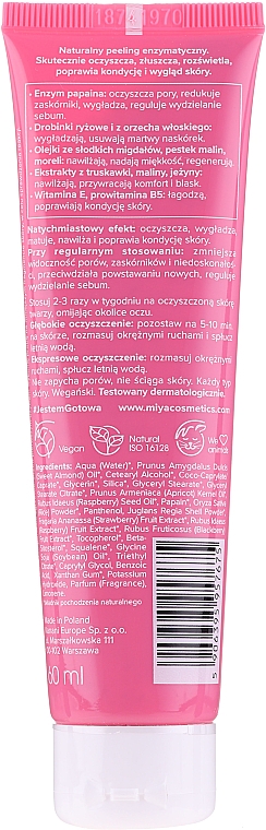 Naturalny peeling enzymatyczny do twarzy - Miya Cosmetics My Beauty Peeling — Zdjęcie N2