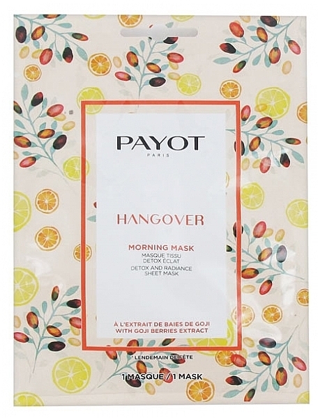 PRZECENA! Maska rozświetlająca do twarzy w płachcie - Payot Hangover Morning Mask Detox and Radiance Sheet Mask * — Zdjęcie N2