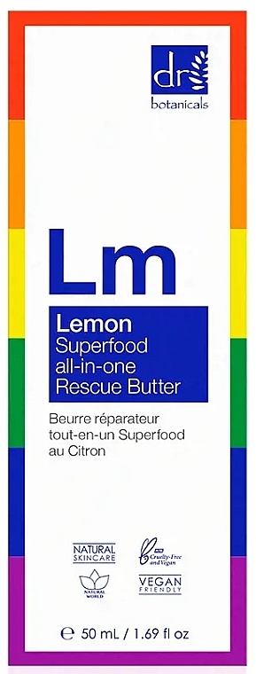 Odżywczy olejek do ciała i skóry suchej - Dr Botanicals Lemon Superfood All-in-One Rescue Butter Pride Edition — Zdjęcie N2