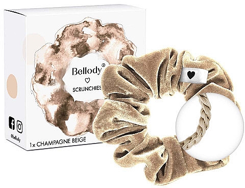 Gumka do włosów, champagne beige, 1 szt. - Bellody Original Scrunchie — Zdjęcie N2