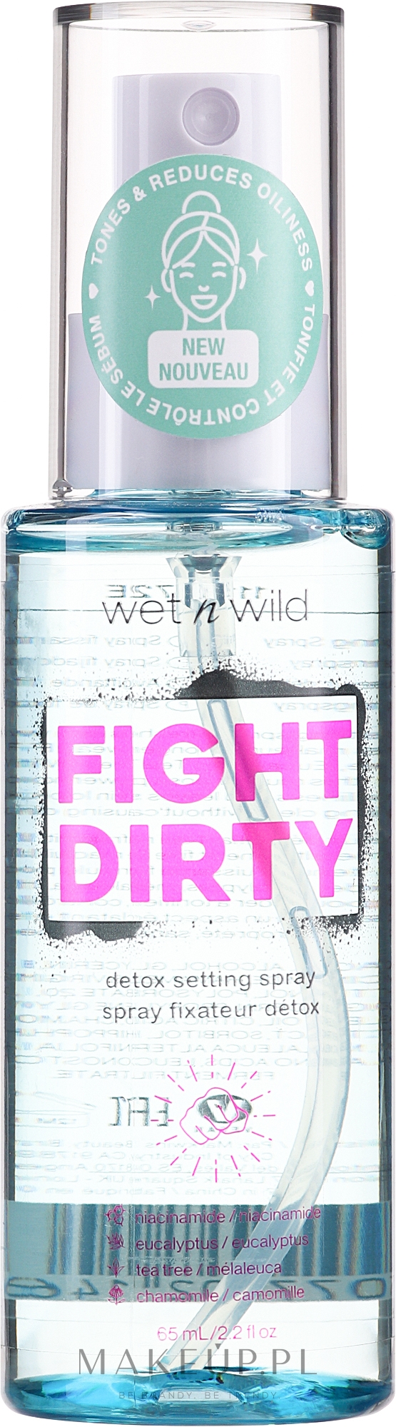 Spray utrwalający makijaż - Wet N Wild Fight Dirty Detox Setting Spray — Zdjęcie 65 ml