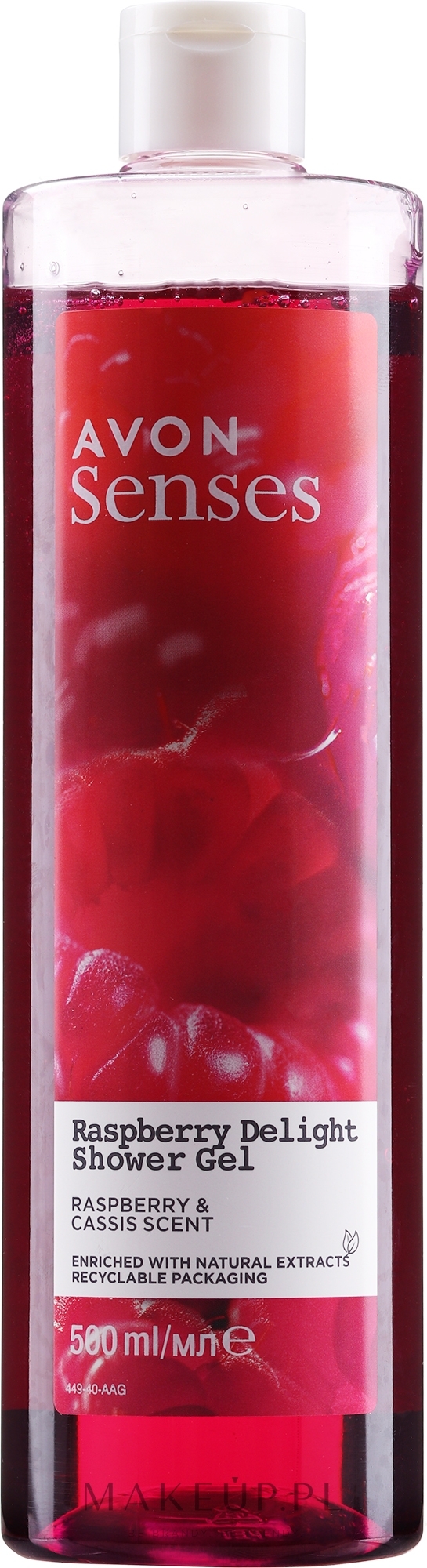 Żel pod prysznic Malina i czarna porzeczka - Avon Senses Raspberry Delight Shower Gel — Zdjęcie 500 ml