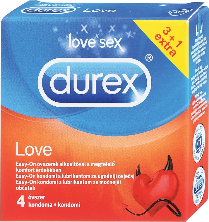 Prezerwatywy, 4 szt - Durex Love — Zdjęcie N1