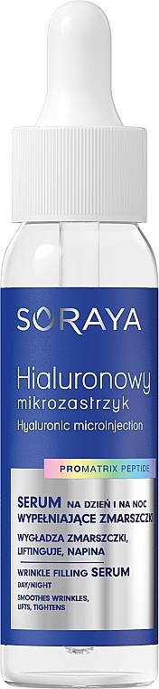 Serum przeciwzmarszczkowe do twarzy - Soraya Hyaluronic Microinjection Pro Matrix Peptide Wrinkle Filling Serum  — Zdjęcie N1