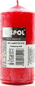 Świeca cylindryczna 60x120 mm, czerwona - Bispol — Zdjęcie N1
